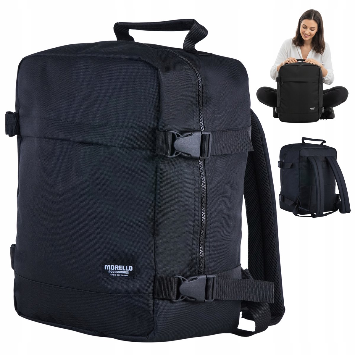 Merkloos handbagage rugzak 40x30x20cm, ideaal voor Ryanair