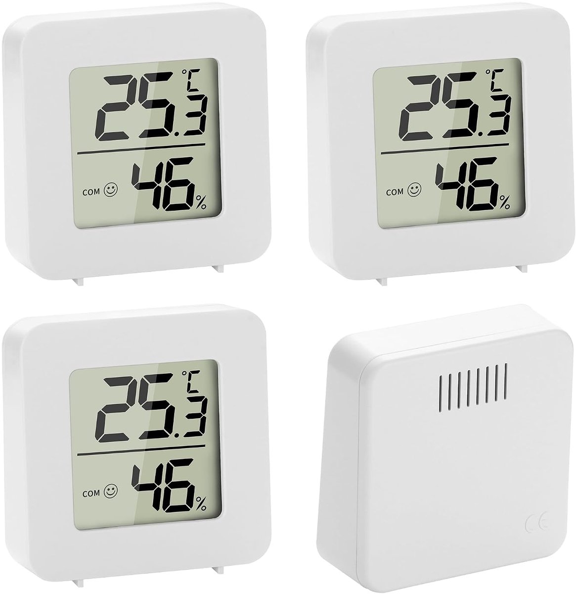 Set of 4 Digital Thermometer Hygrometer with LCD Display Hygrometer Humidity Meter Digital High Accurate Temperature - ShopVlot