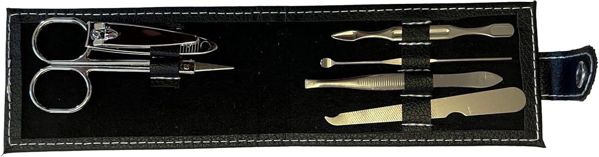 MS-013 Stainless Steel Manicure Set 6 Pcs Portable Nail Clipper Tools Kit Beauty Nail Trimming Tools - ShopVlot