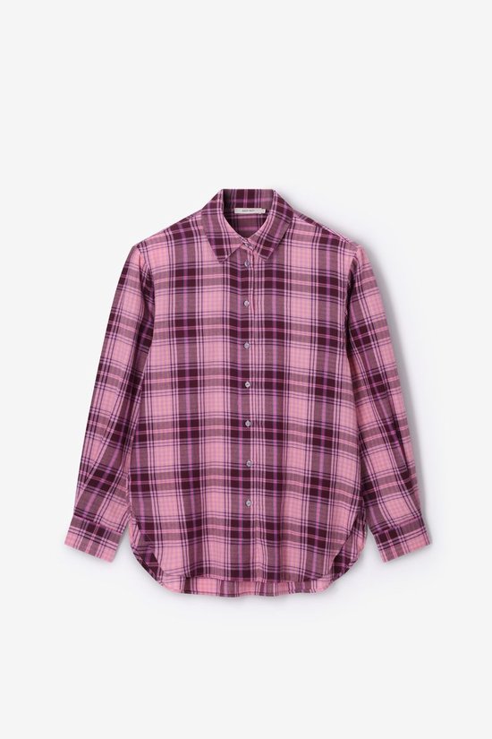Paars Geruite Blouse