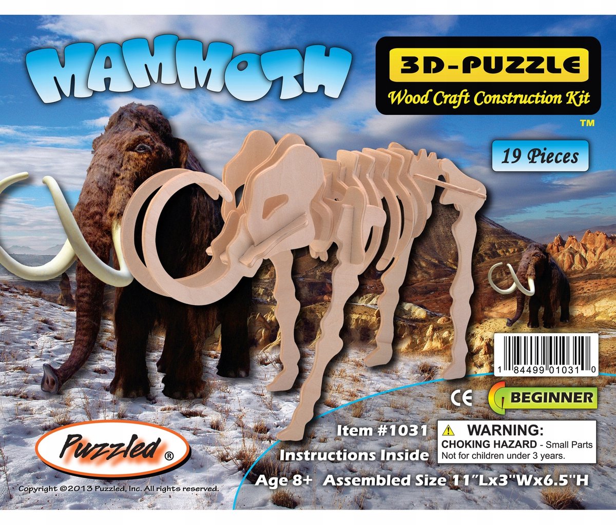 Houten 3D Puzzel Mammoet - Educatief Knutsel Speelgoed