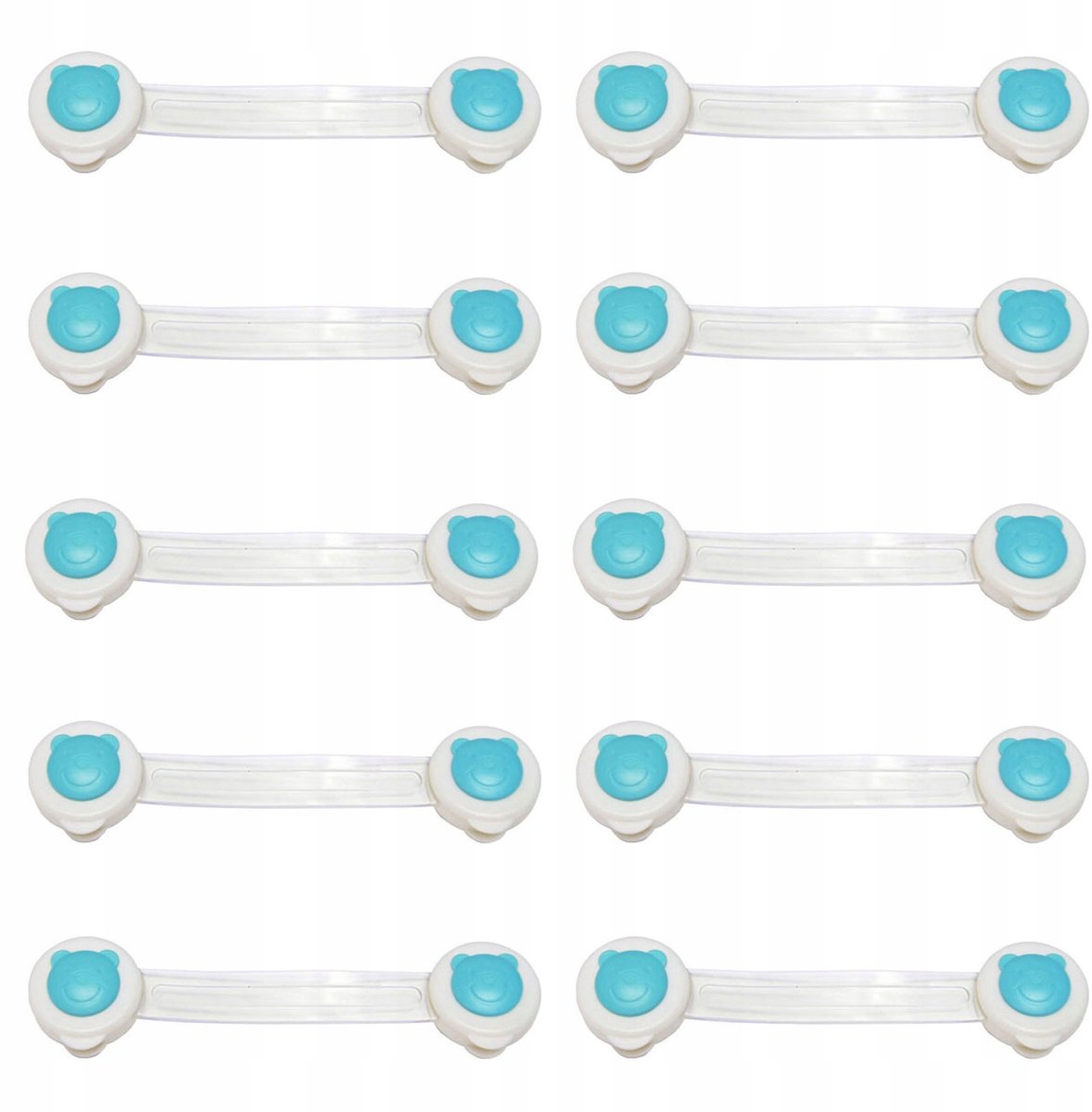 10x Flexibele Kastsloten & Ladebeveiliging - Wit/Blauw