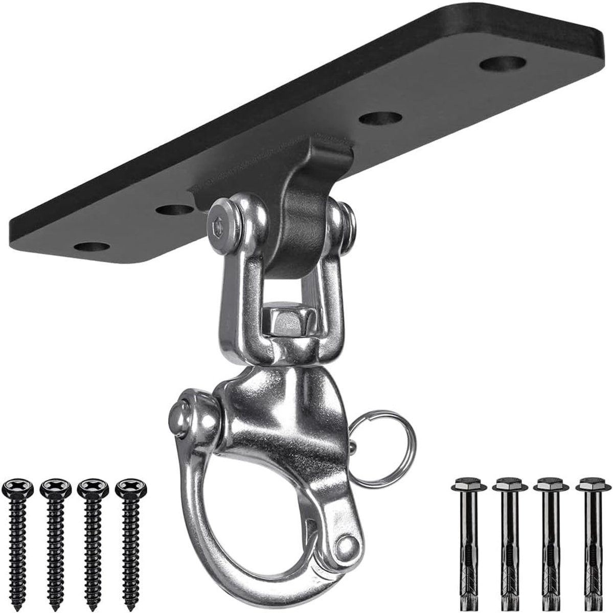 Dolibest Swing Celing Hanger, Heavy Duty Punching Bag Hook Bracket Set Swivel Carabiner with Safety Spring Buckle for - ShopVlot