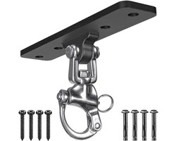Dolibest Swing Celing Hanger, Heavy Duty Punching Bag Hook Bracket Set Swivel Carabiner with Safety Spring Buckle for - ShopVlot