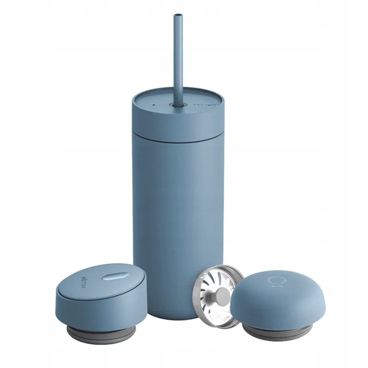 Merkloos Thermosbeker 473 ml - Blauw, 3 Dekseltjes
