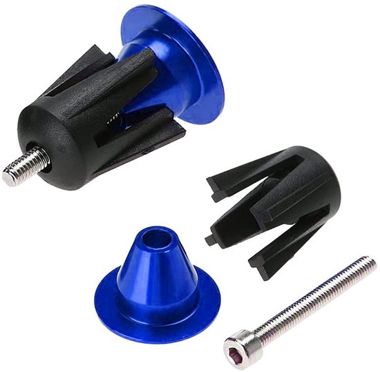 Fietslenker eindstoppen - 2 paar aluminium, blauw en zwart — afbeelding 3