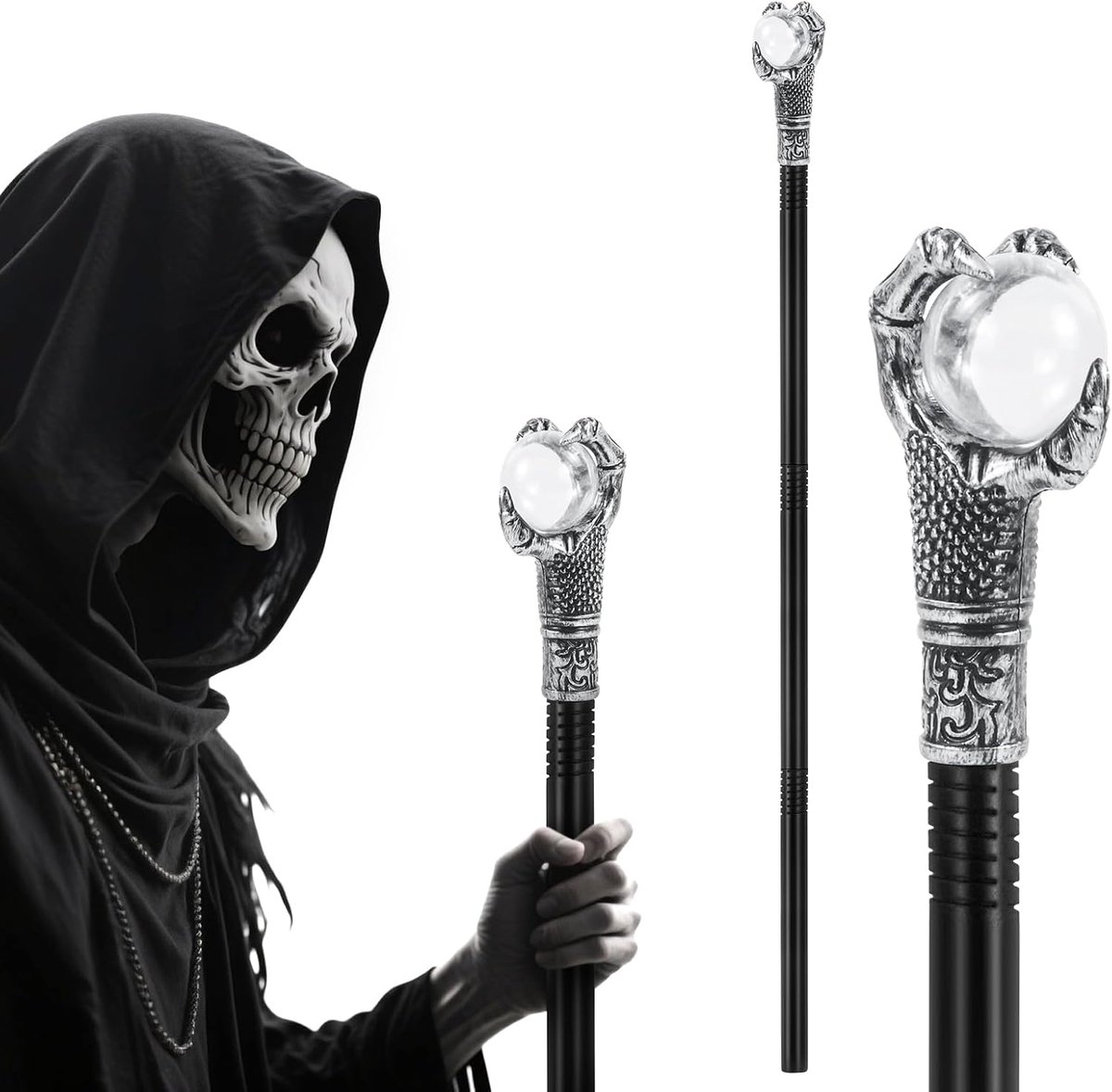 Halloween wand scepter 108cm - verstelbaar - mystieke details - perfect voor kostuums - ShopVlot