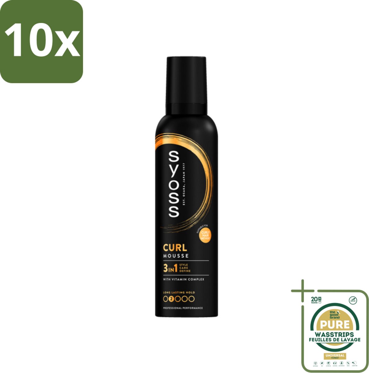 10 x Syoss - Curl - Haarmousse - Anti-Pluis & Bounce - 250 ml - Grootverpakking - Haarmousse - Krullen - Anti-pluis - Haartypen - Kruldefinitie