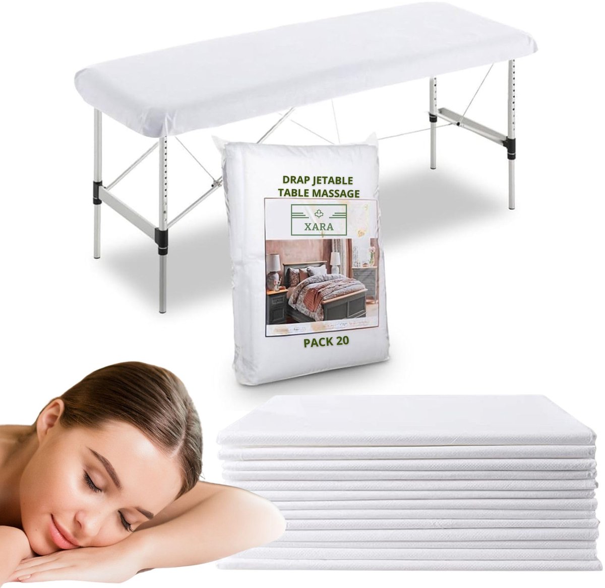 Wegwerp-lakens 80 x 210 cm - TNT 20 g - vloeistofafstotend - ideaal voor massagebed - ShopVlot
