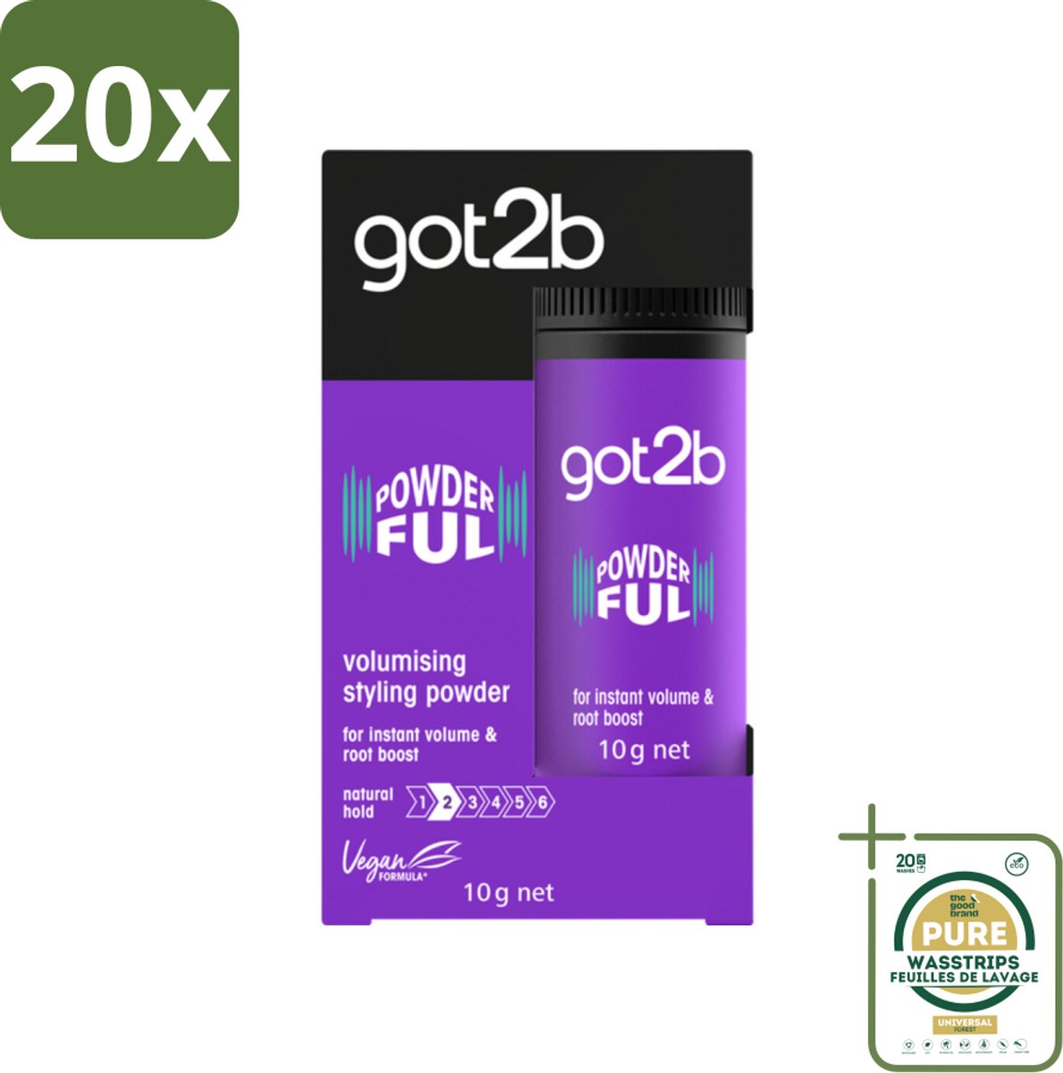 20 x Got2B - Stylingpoeder - Powderful - 10 g - Grootverpakking - Haarkleur - Haartypen - Haarvolumepoeder - Haarvolumepoeder Voor Fijn Haar - Haarvolumepoeder Voor Futloos Haar