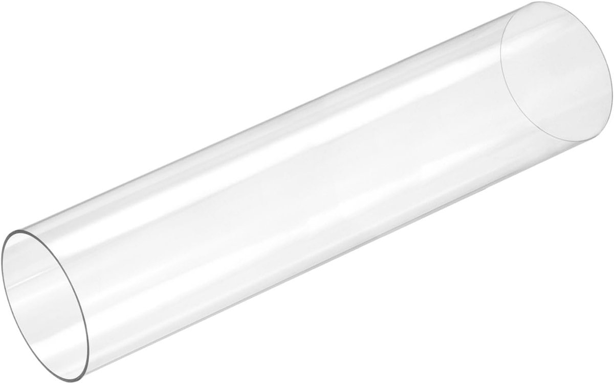 DMiotech 17" Clear Rigid Plastic Pipe 86mm (3 3/8") x 90mm Polycarbonate Tubing Round Tube for Lighting Water Sanitary - ShopVlot