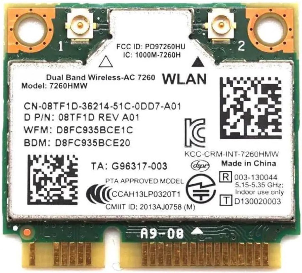 Wireless-AC 7260 Media PCIe Network Card - 867 Mbit/s with Bluetooth 4.0 Support - HMC WLAN 7260 Spare Part - ShopVlot
