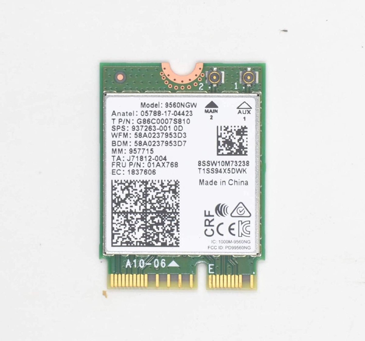 Siren WiFi Card Wireless Network Card 9560AC, 9560NGW, AC 9560, M.2 2230, 2X2 Ac+Bt, Gigabit, No Vpro NGFF Key E (M2: - ShopVlot