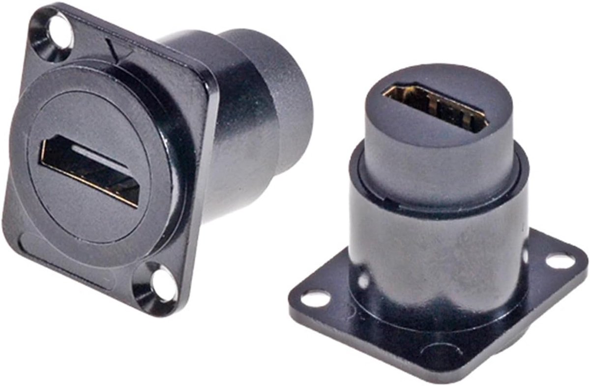 HangTon 2pack HDMI Panel Mount Socket Clutch Waterproof Connector, 2.0 Version 4K 30p D-Type Cable Chassis Female to - ShopVlot