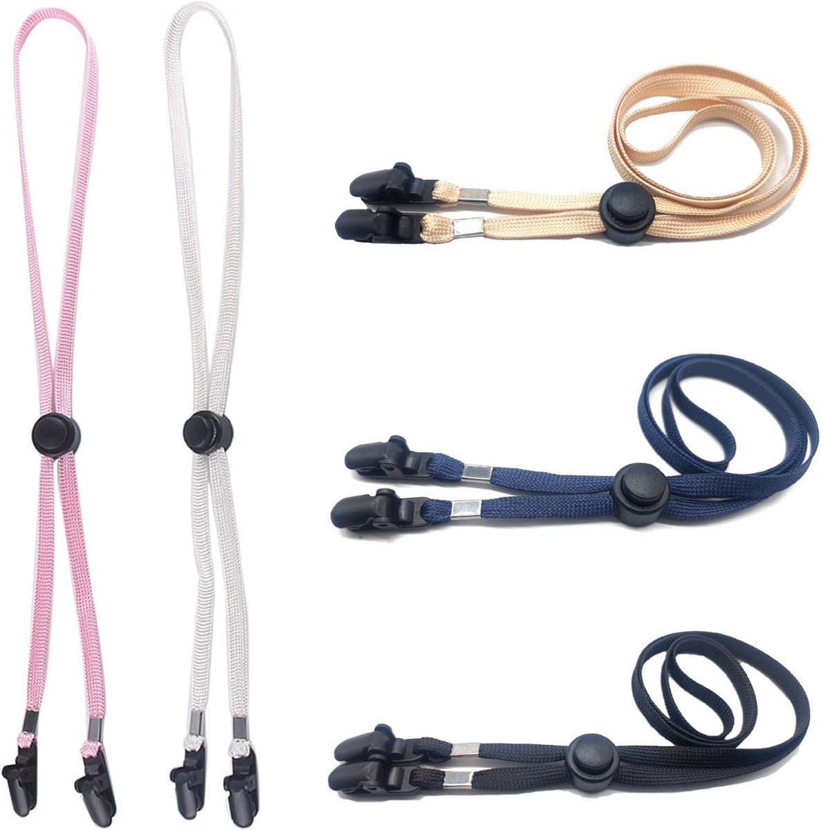Verstelbare Hoedclips - Zoals Afgebeeld - 80 x 0,7 cm - Polyester Hoedkoord - Voor Vissen en Golfen