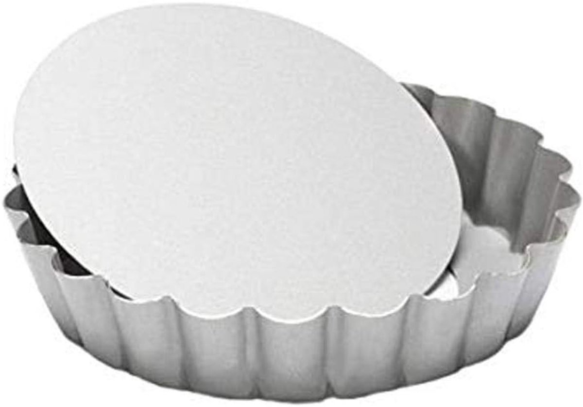 Sloffenring bakvorm - Zilver-top - 24 cm - Quichevorm met anti-aanbaklaag - Voor bakken en taarten