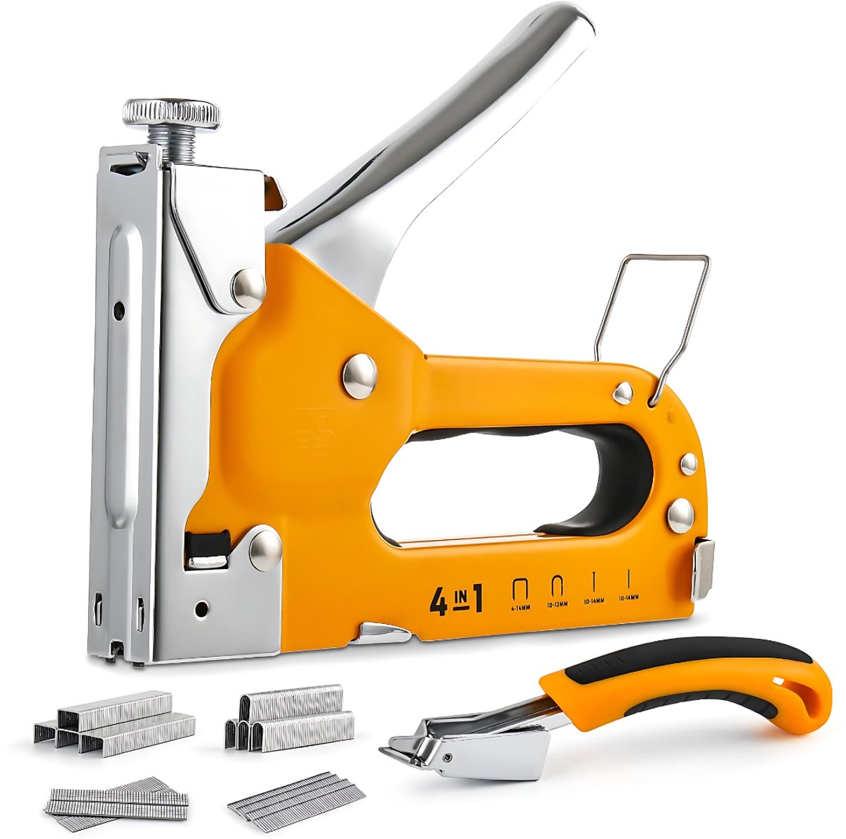 Lìon® Nietpistool - Tacker - Handtacker - Spijkerpistool - Oranje - 30cm x 25cm x 4cm