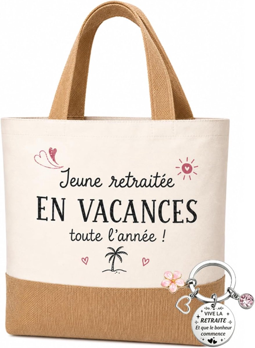 pensioen voor vrouwen, cadeau voor vrouwen, jute draagtas voor dames - ShopVlot