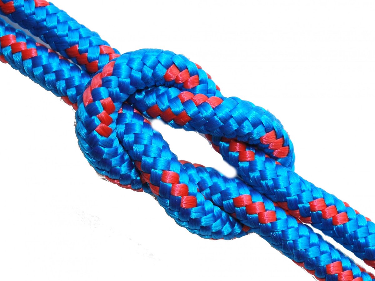 Gevlochten Polypropyleen Touw 5mm - Blauw/Rood - 2 Meter
