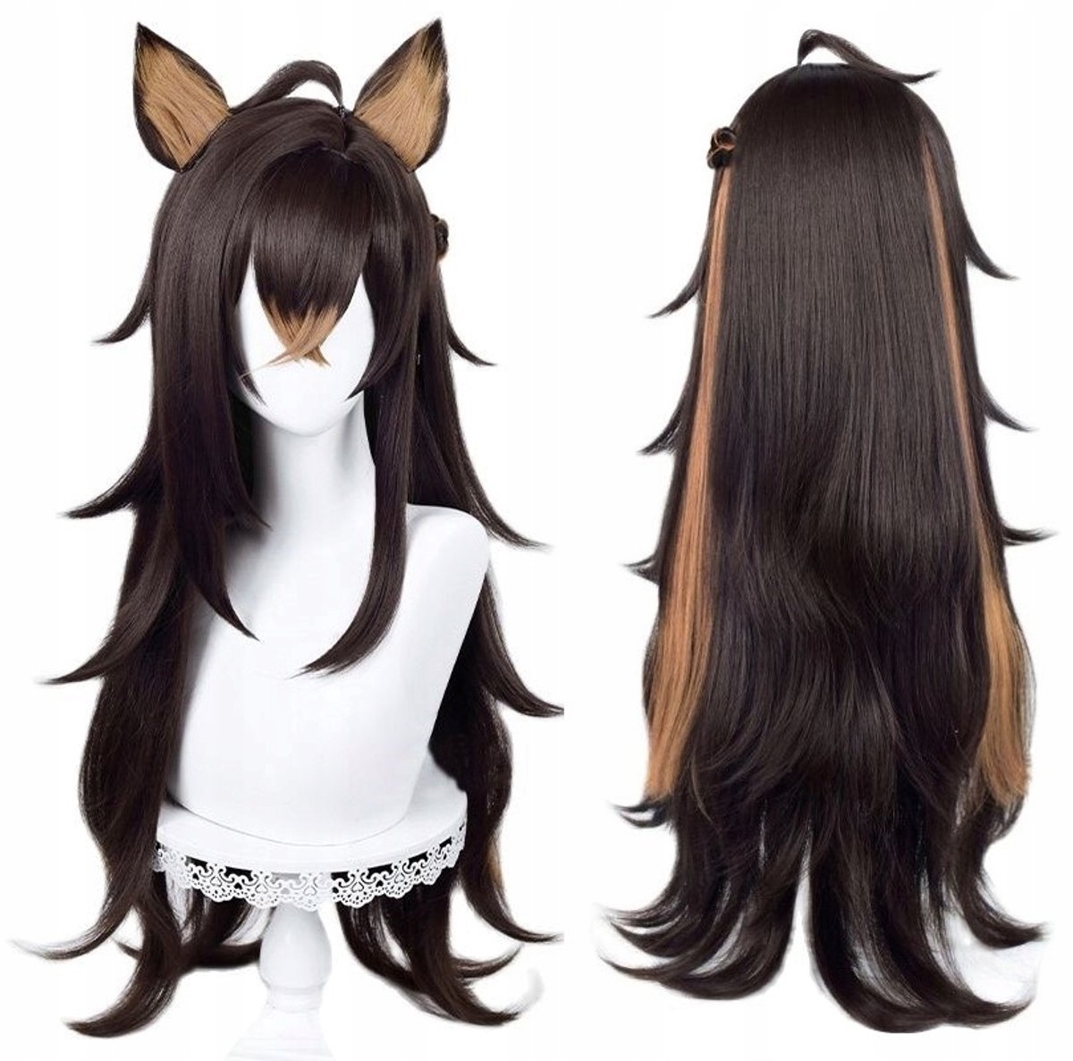 Perruque Cosplay Anime Genshin Impact Dehya - Bruin