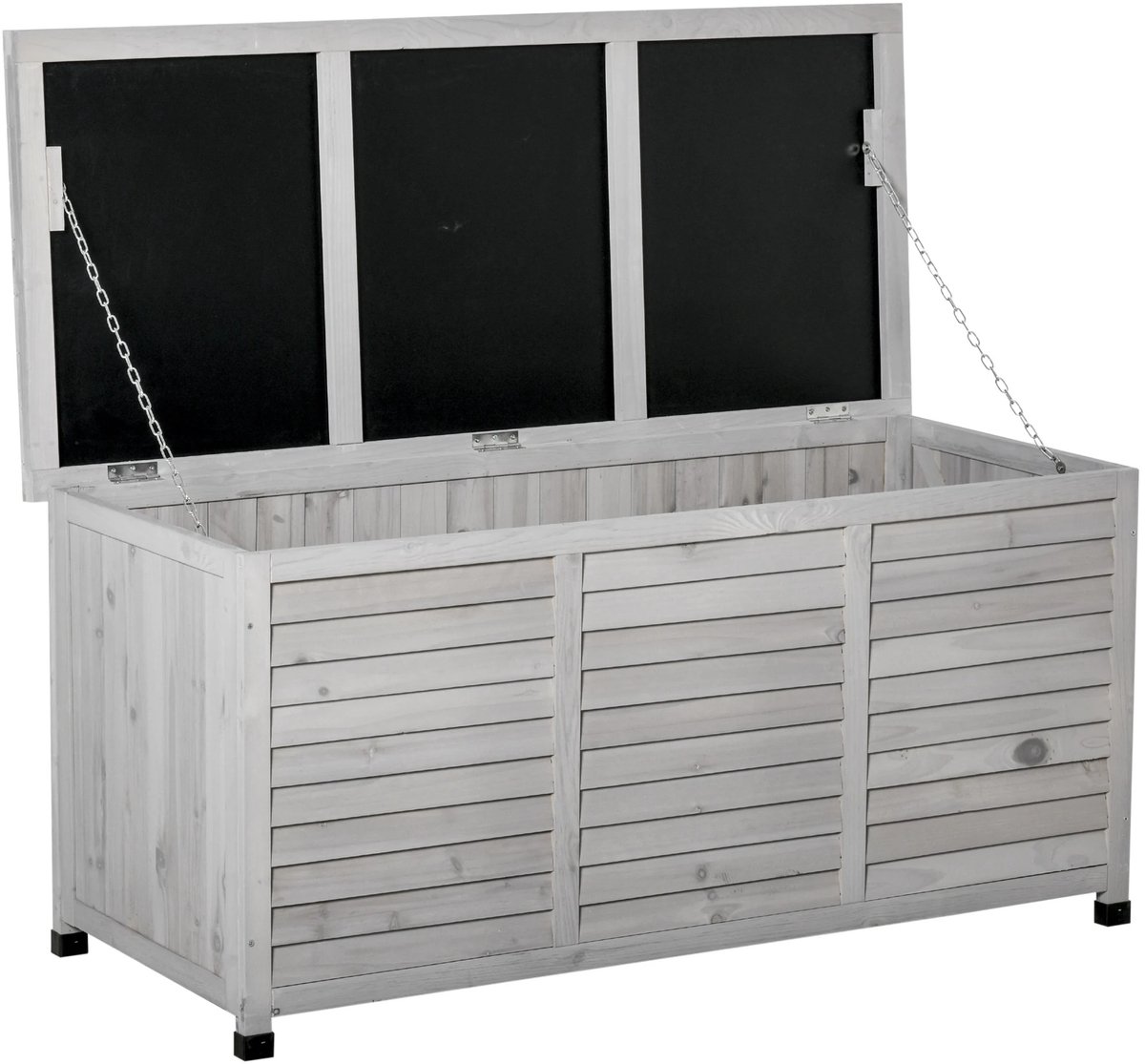 Atlasyx opbergbox - Opbergbox met deksel - Opbergbox tuinkussenbox - Opbergbox tuin - kussenbox - 284 L - 127 x 56 x 60 cm - Grijs