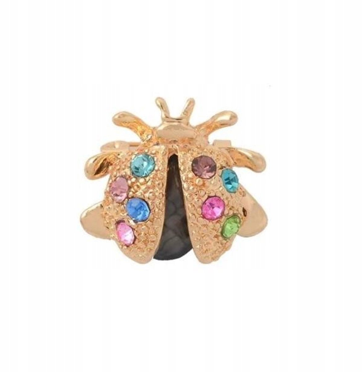 Gouden Kristallen Lieveheersbeestje Broche - Stijlvolle Damesaccessoire