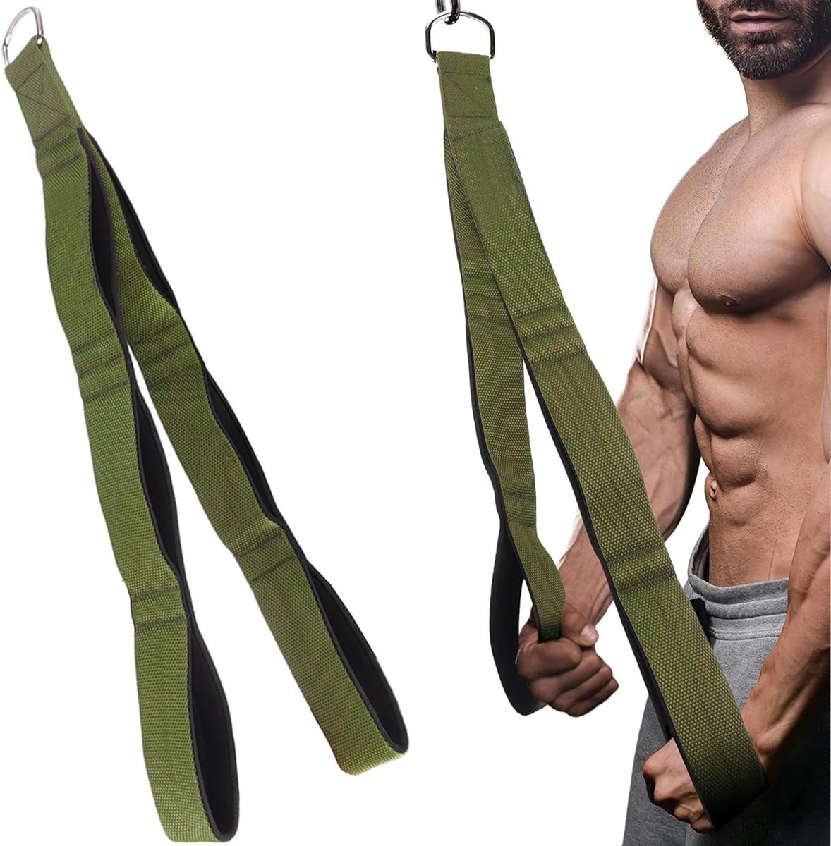 Triceps touw fitness apparatuur - krachttraining - groen - triceps-trainer voor lat pulldowns - ShopVlot