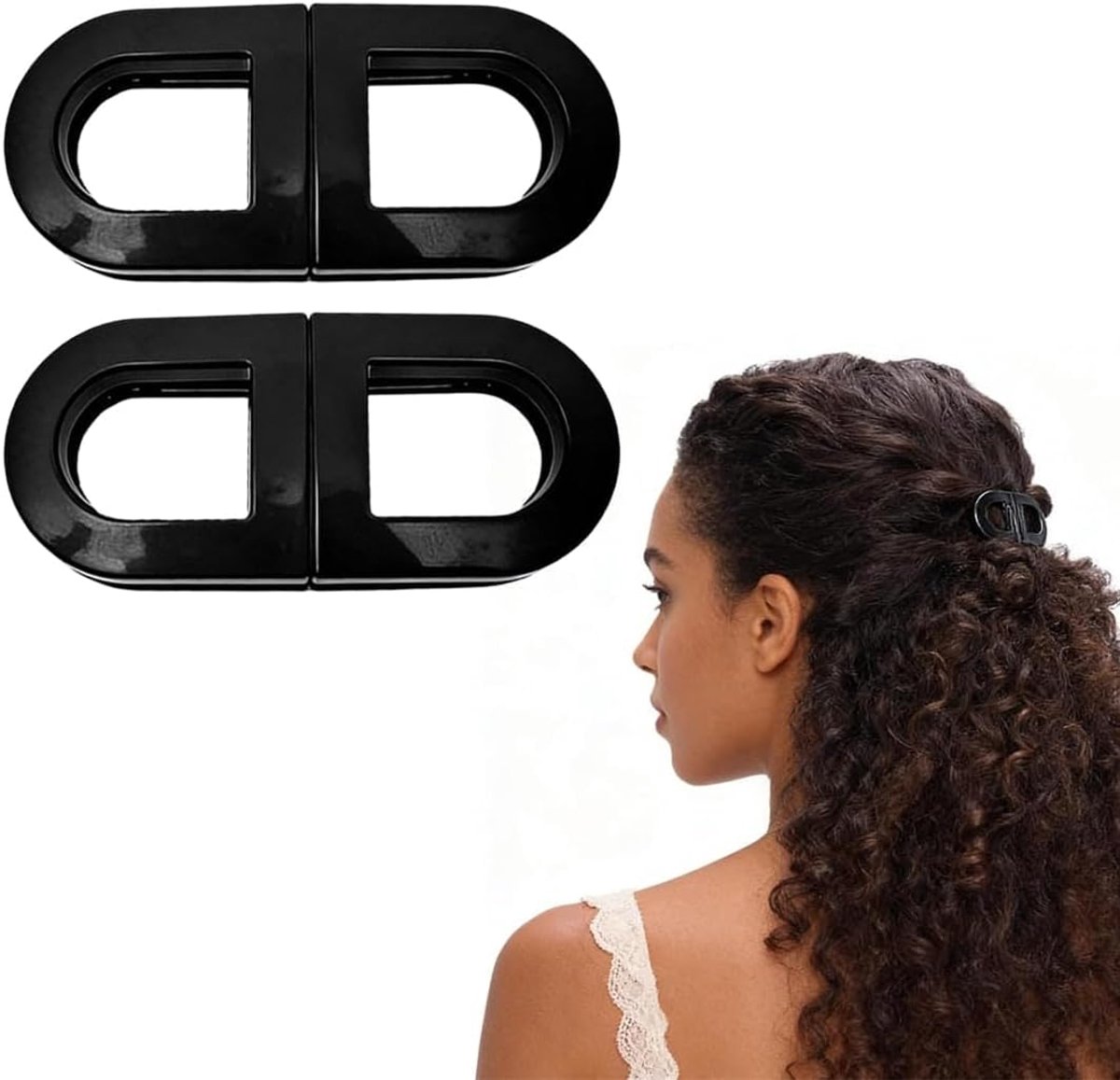 2 stuks magnetische haarspelden, antislip, magnetische haarstylingclips voor dames, naadloos 2-in-1-design voor - ShopVlot