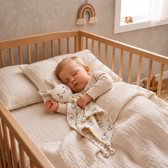 Zachte Bunny - Hydrofiel Knuffeldoekje Baby - Droomdotje van Merkloos — afbeelding 5