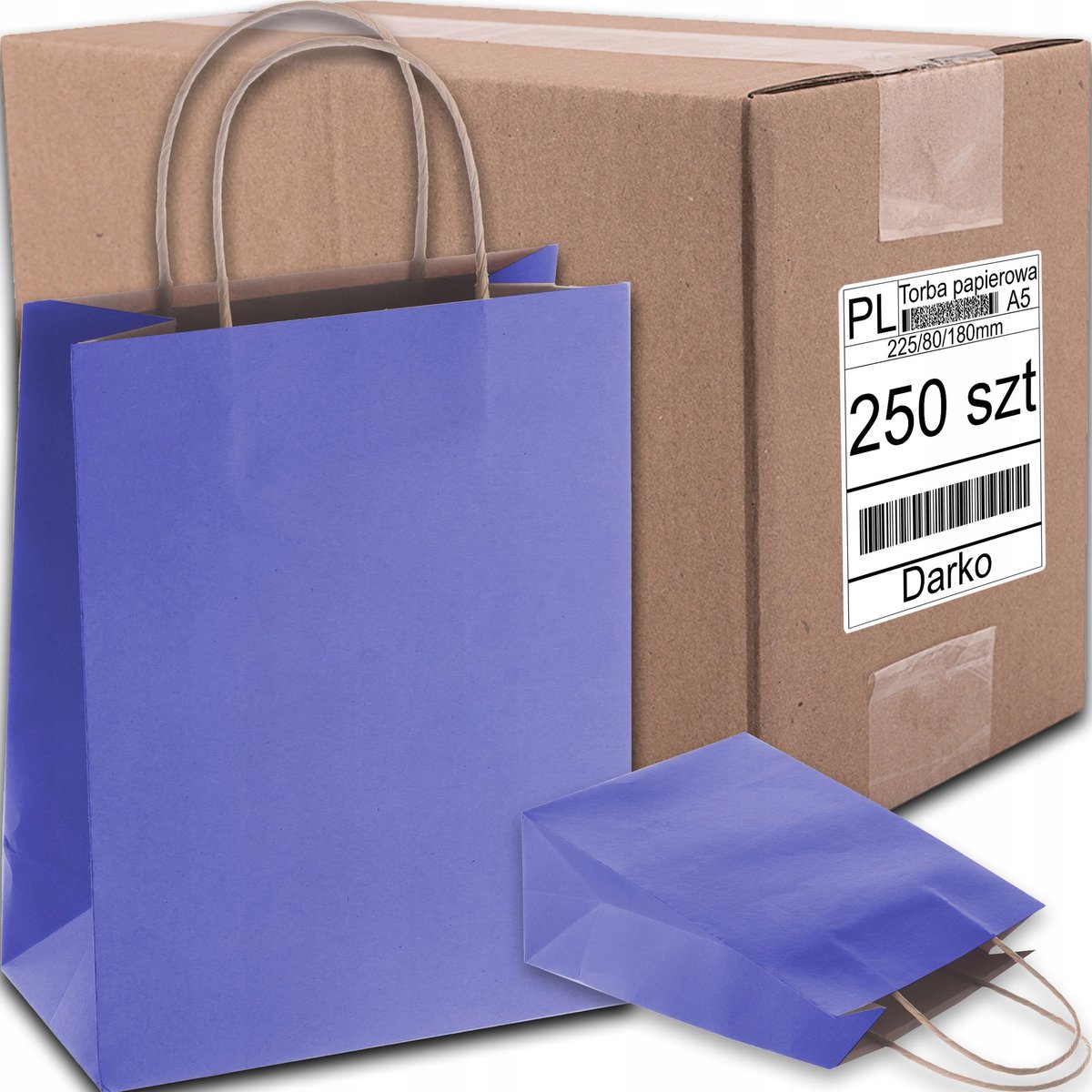 Donkerblauwe papieren cadeauzakjes A5 (250 stuks)