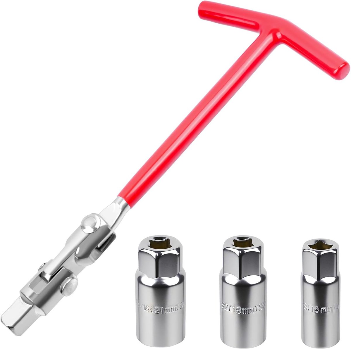 4 Piece Spark Plug Wrench Set, Universal Spark Plug Wrench 16mm 18mm 21mm, Spark Plug Plug Plug Cap, T Handle Spark - ShopVlot