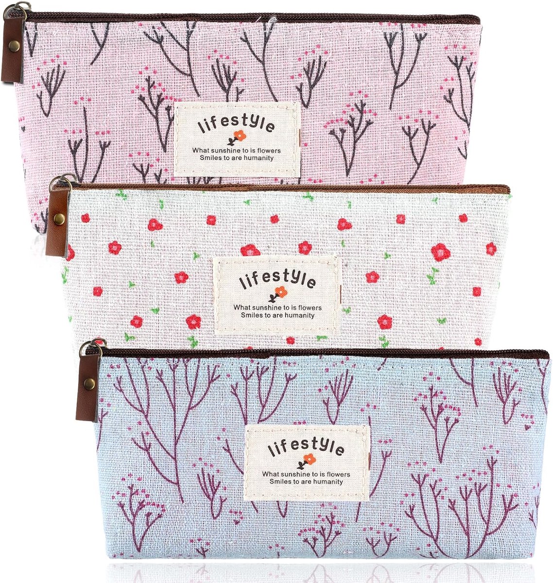 3 stuks kleine make-uptas voor handtas, canvas mini-make-uptas - ShopVlot