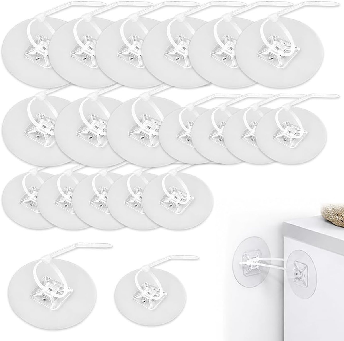 20 stuks kantelbeveiliging voor meubels, kantelbeveiliging, kast zonder boren, meubels zonder boren, kinderbeveiliging - ShopVlot