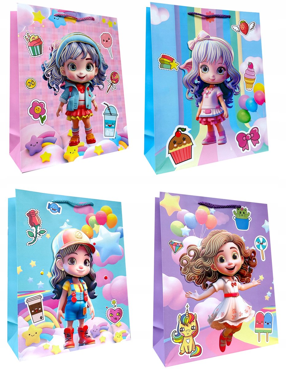 Decoratieve Cadeautas 31x41,5x12cm Meisje - 1 Stuk