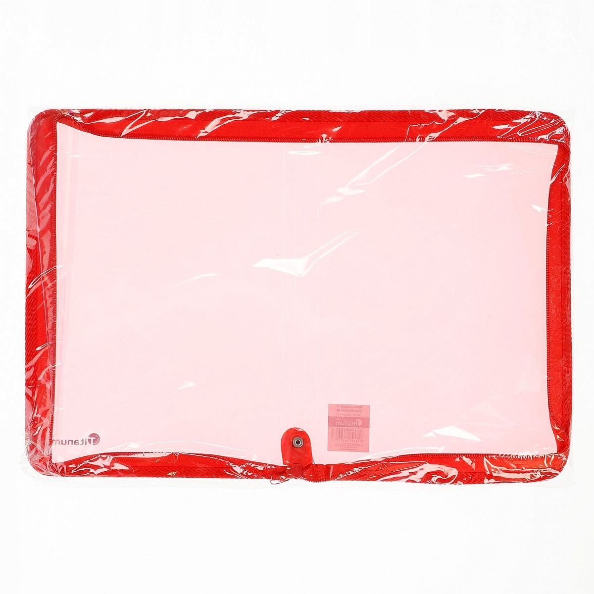 Transparante Rode PP Kaart met Rits A5 (21x14,8 cm)