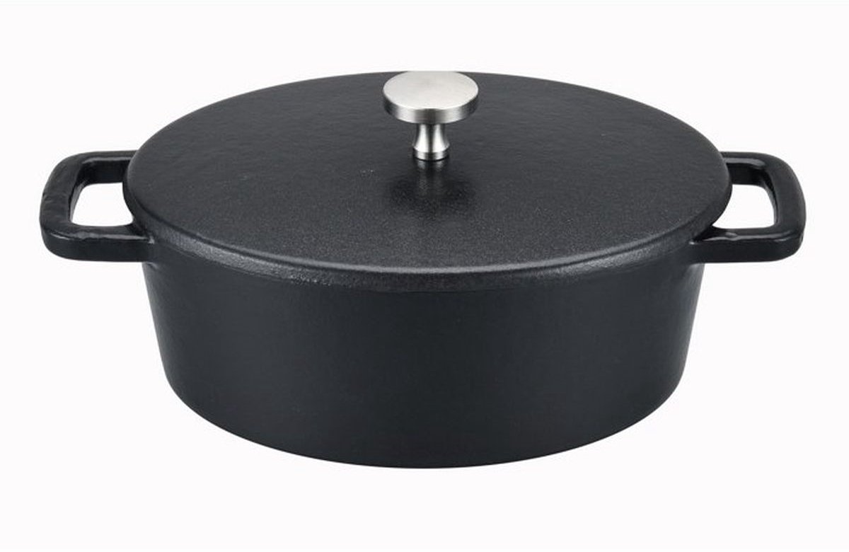 Cocotte - BAUMALU - Mini ovaal - Gietijzer - 12,5 x 9,5 cm - Deksel