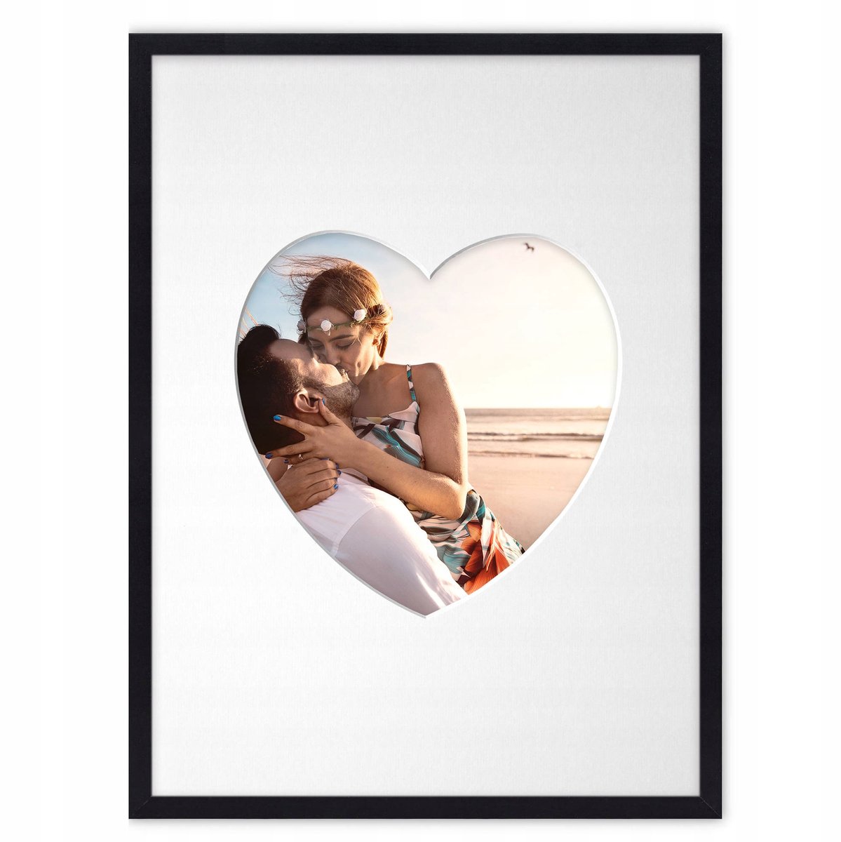 Zwarte Hart Fotolijst met Passe-partout - 30x40cm