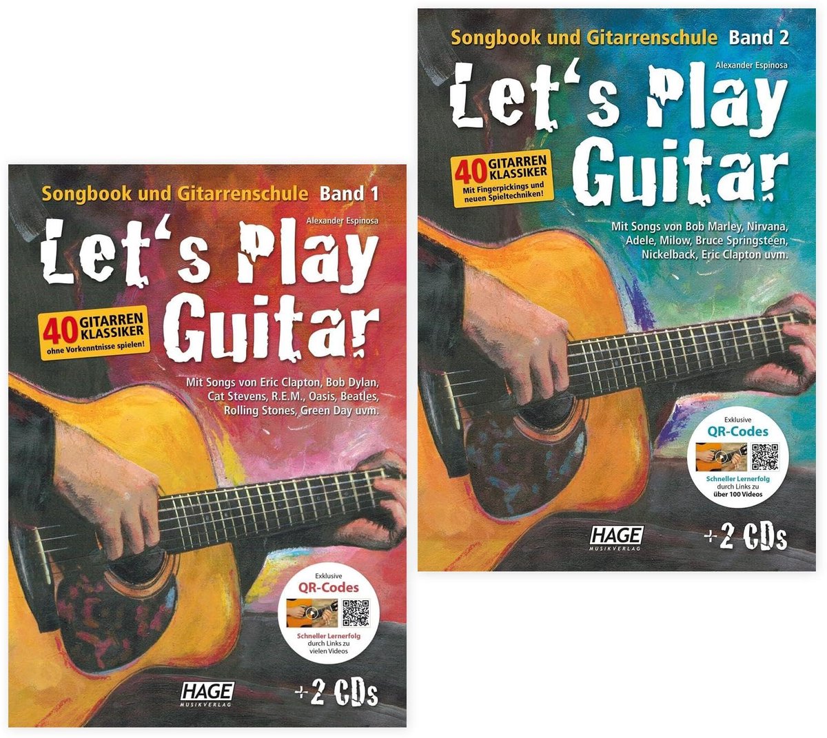 Starterset: Let's play Guitar Band 1 + Band 2 + Soundman Pflegetuch aus Mikrofaser + 2 Gitarrenpleks - ShopVlot
