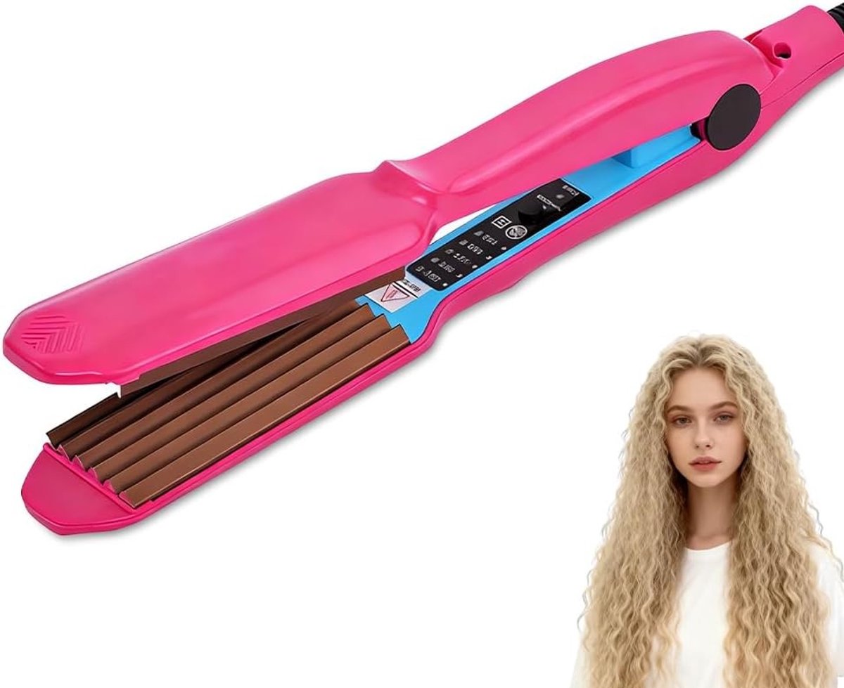 Crêpe-ijzer voor het Haar - Rozenrood - Keramisch - Voor Fijn en Dik Haar