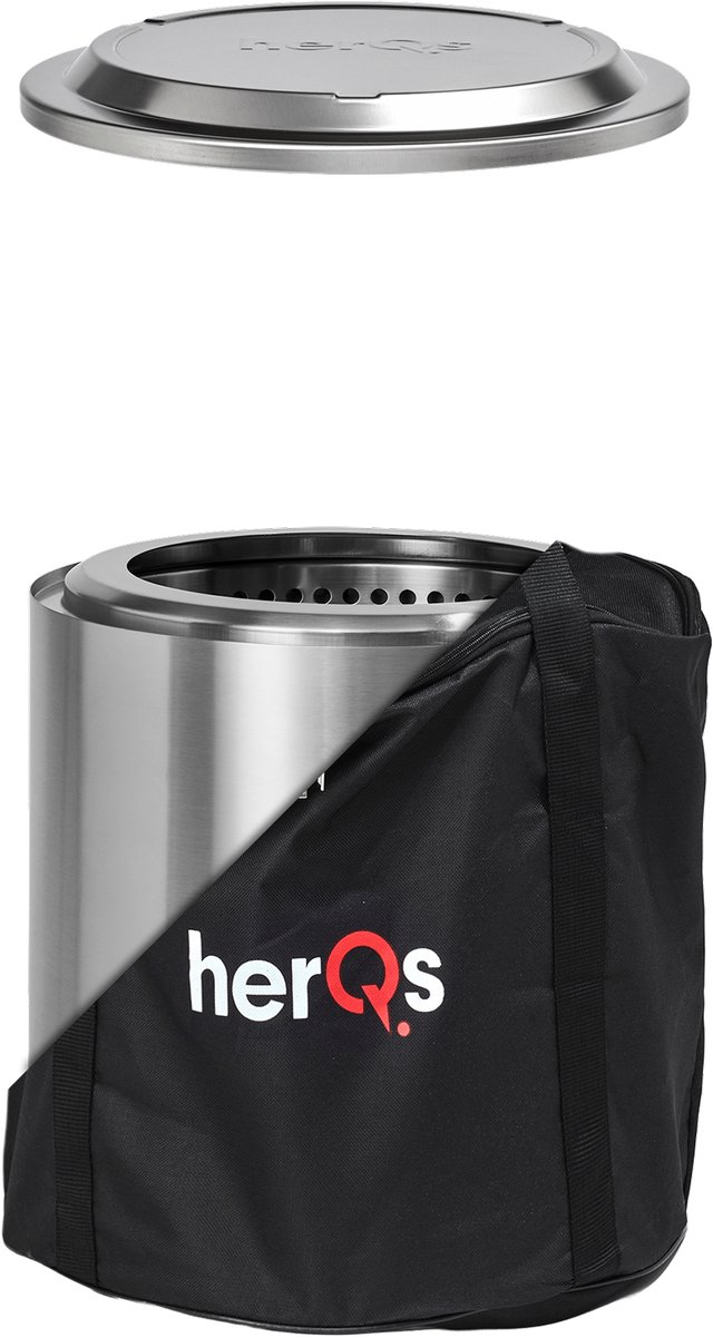 herQs Cozy Close Bundle - Cozy Firepit met Closer accessoire voordeelbundel - Rookloze vuurkorf - Geurloze vuurkorf