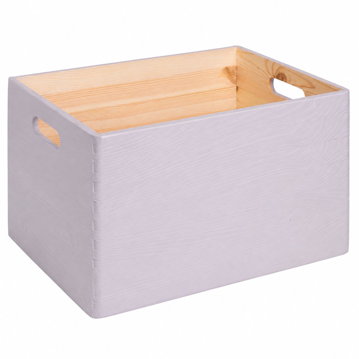 HAUDT® KIM MAXI open LAVENDEL houten stapel kist - 39,5 x 29,5 x 23 cm - houten opberger - opbergkist - stapelkist