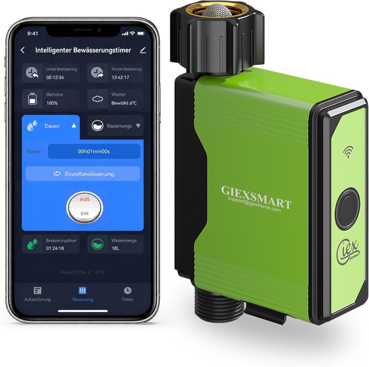 ZigBee irrigatietimer met watermeter - compact ontwerp - messing aansluiting - nauwkeurige watermeting