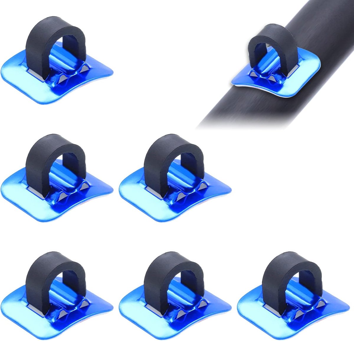 C-Clip kabelgeleider 6 stuks - aluminium - zelfklevend - voor het organiseren van fietskabels - ShopVlot