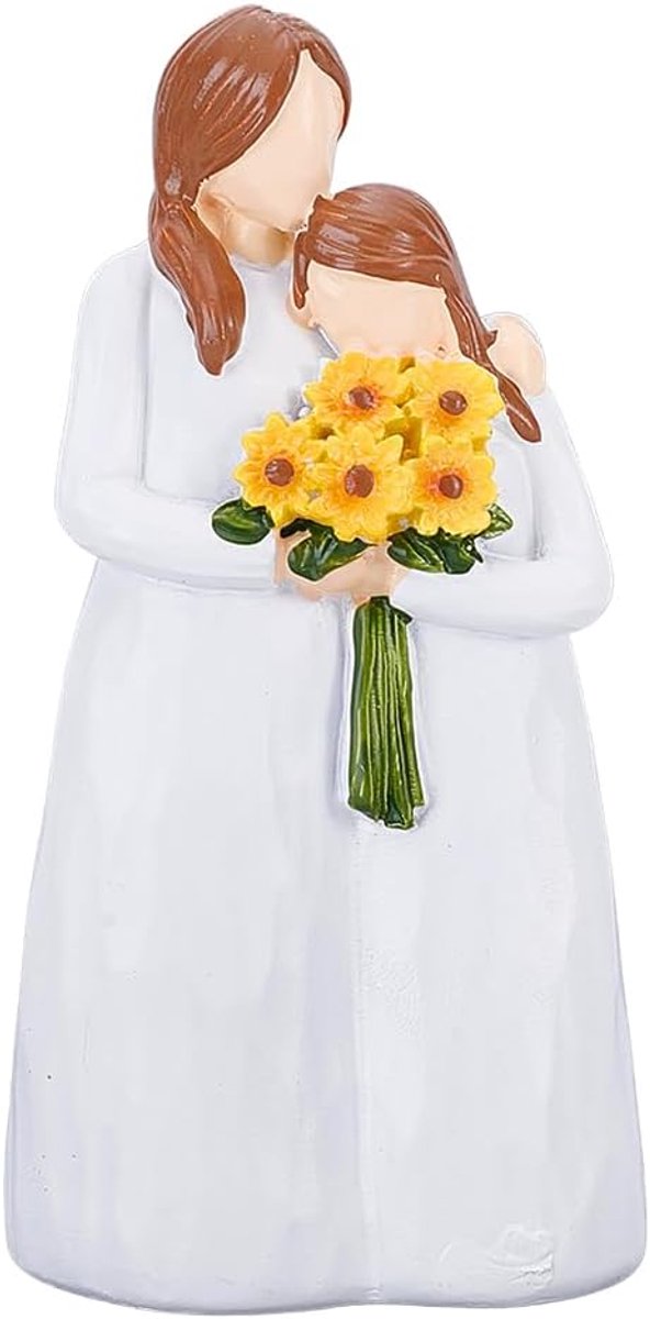 Hars moederfiguren 12 cm - handbeschilderd - familie sculptuur - perfect cadeau voor moeder - ShopVlot
