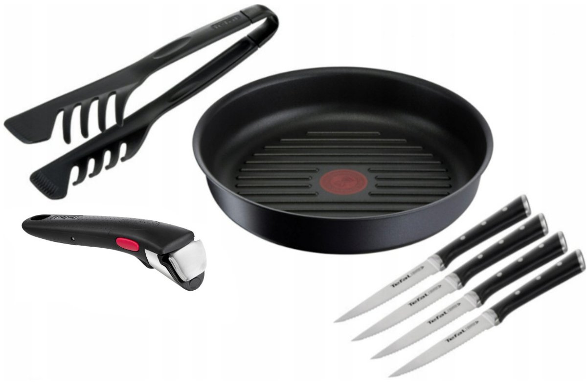 Tefal Ingenio Grillpan Set met 7 Delen: Pan, Tang, Messenset