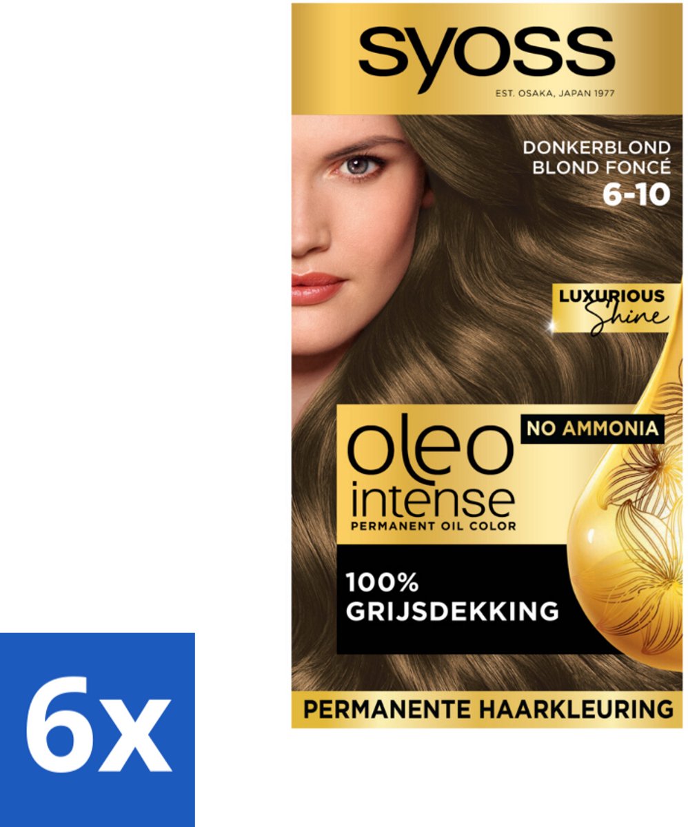 Syoss Oleo Intense - Haarverf - 6-10 - Donkerblond - 115ml x 6