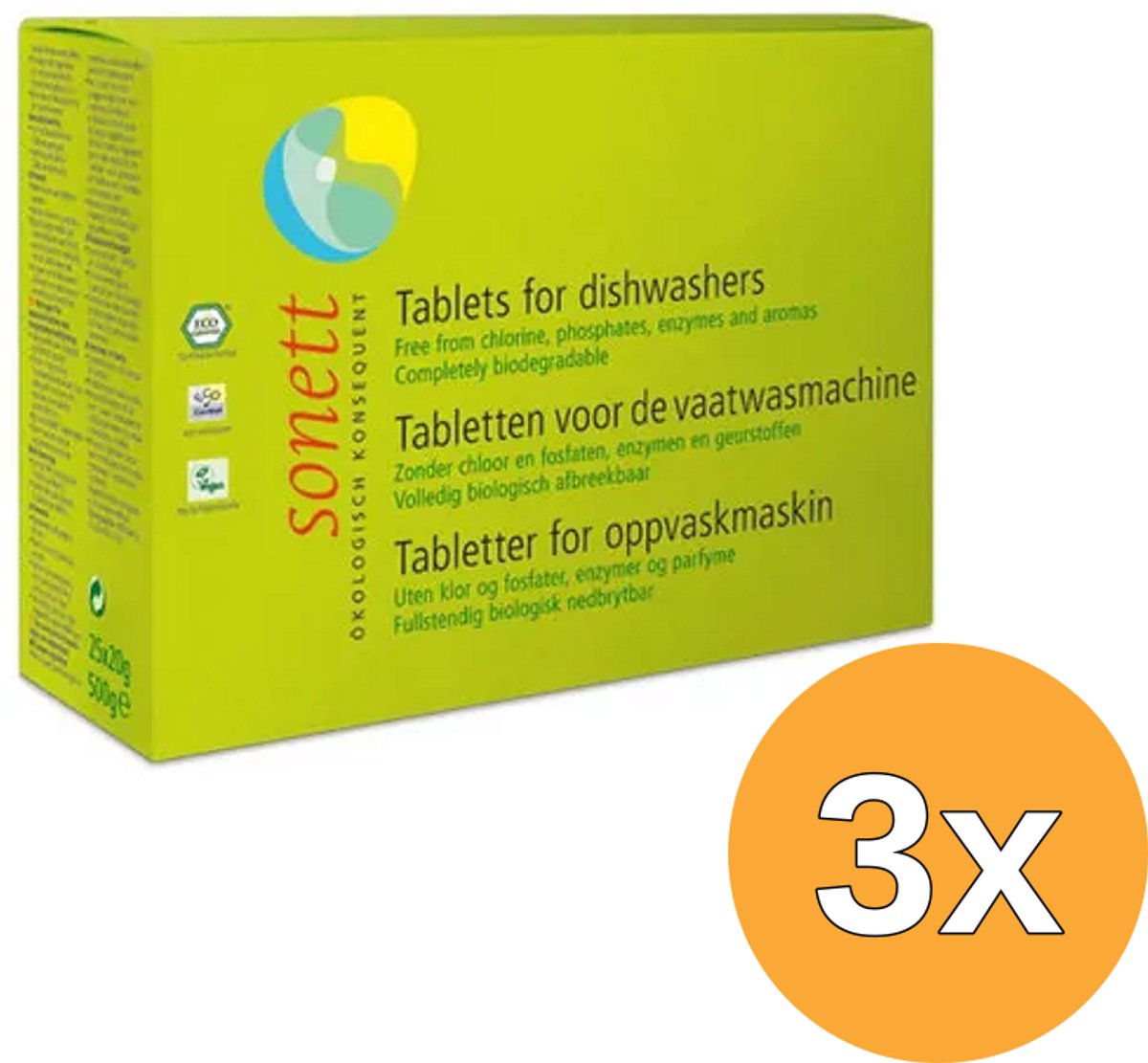 3x Sonett Vaatwasmachine tablet (25 stuks)