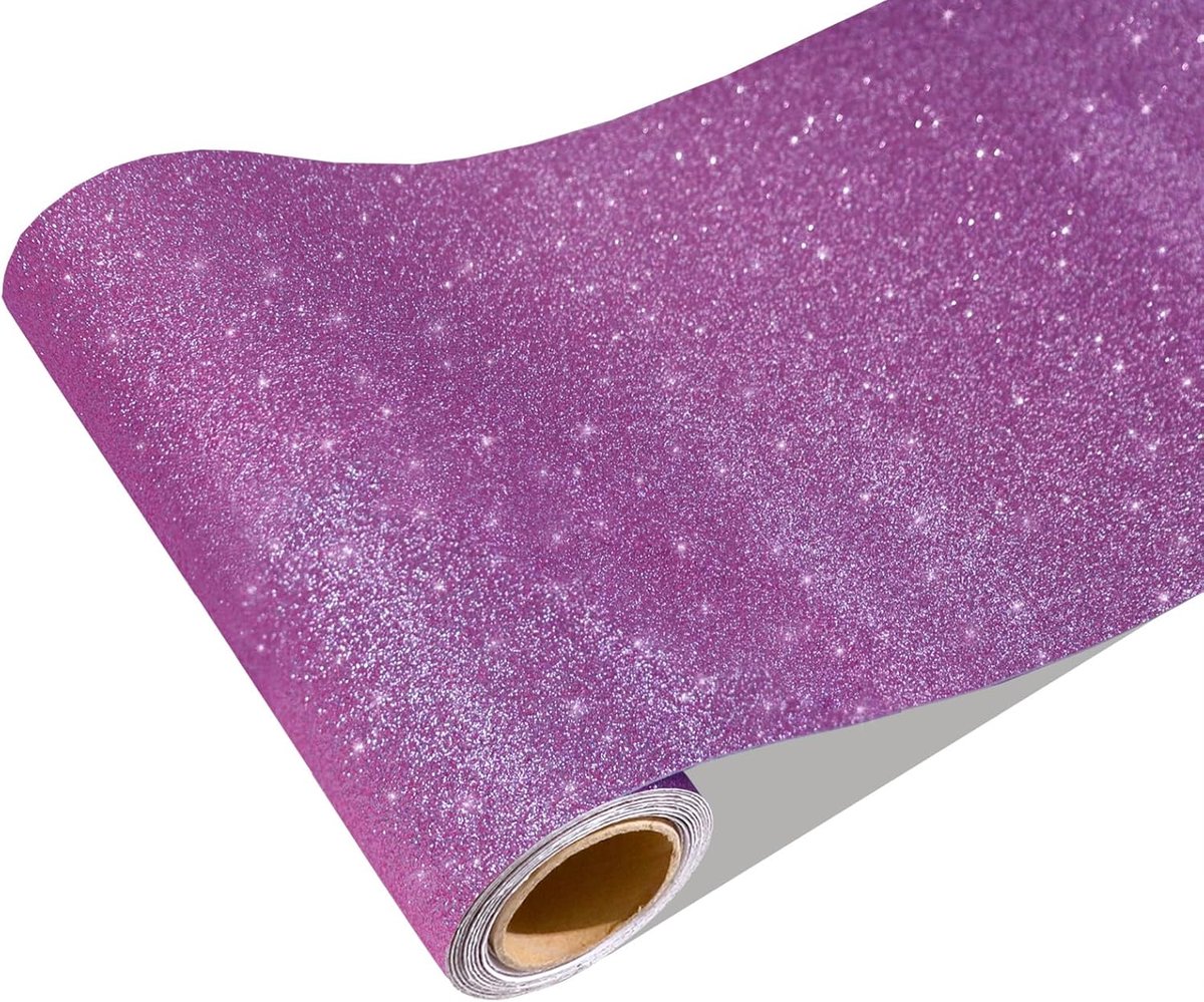 Zelfklevend Glitter Behang 20 x 200 cm - Paars Glitterfolie - Ultra-fijne Glans - Modern voor Woonkamer of Keuken - ShopVlot
