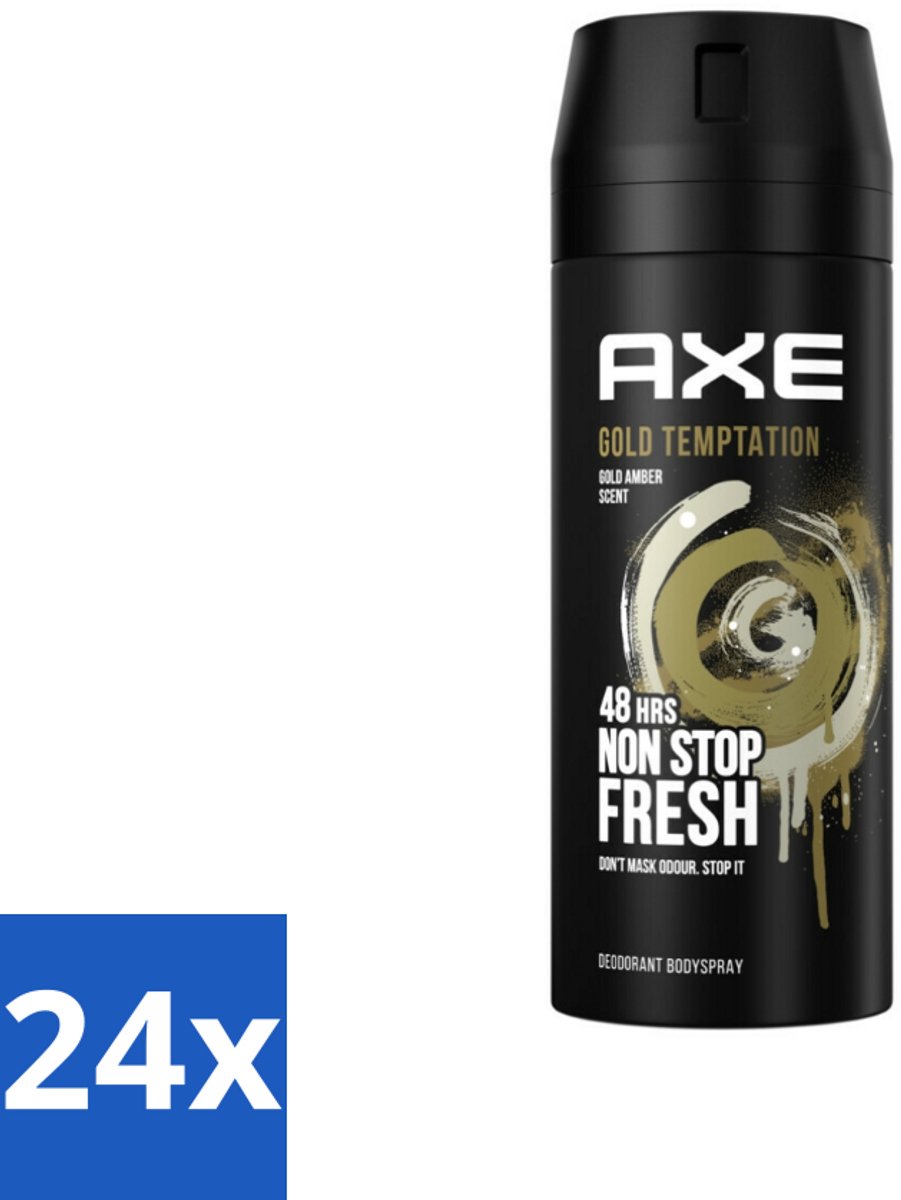 AXE - Deodorant Spray - Gold Temptation - Luxe Geur - Oriëntaals & Fris - 150 ml - Voordeelverpakking - 24 stuks