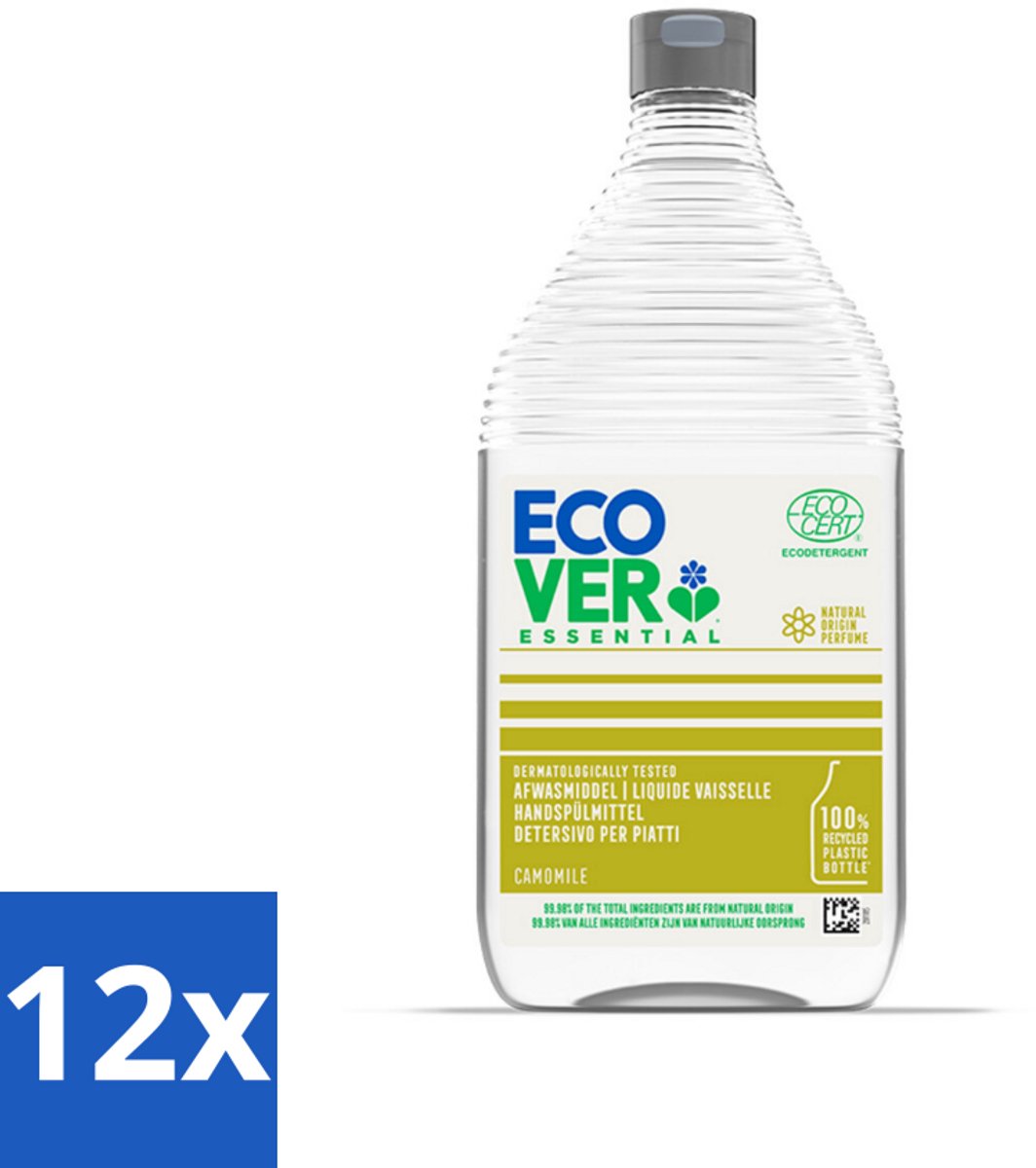 12 x Ecover - Afwasmiddel Essential - Kamille - 950 ml - Afwasmiddel - Biologisch Afbreekbaar - Plantaardige Formule - Kamille - Ecologisch